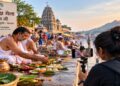 AI-generated representative image of a content creator filming Pitripaksh Mela rituals and Gaya’s cultural heritage