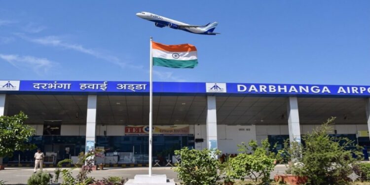 New Terminal Building under Construction at Darbhanga Airport, as 71.1% of the project work is completed