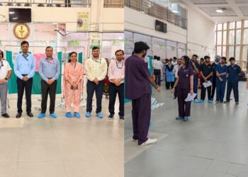 AIIMS Patna doctors performing a rabies awareness street play