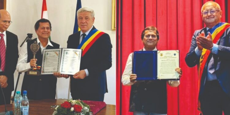 Educationist Dr Achyuta Samanta Receives Civic Honours In Two Romanian Cities