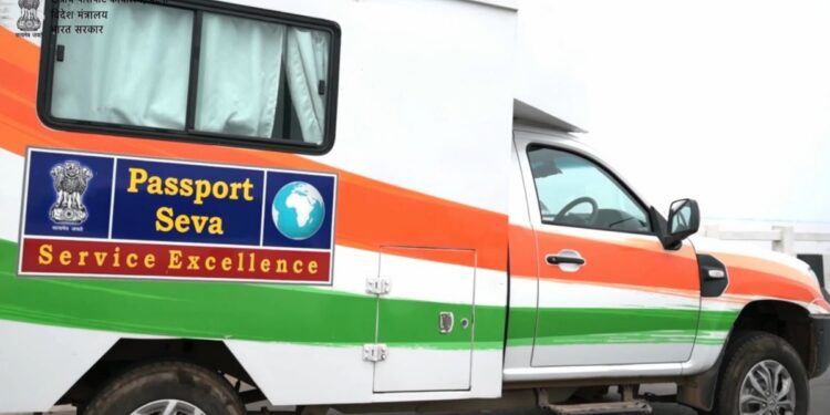 Passport Seva Mobile Van Camp in Gaya offering passport services to local applicants