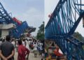 Workers injured after a bridge launcher falls at a construction site in Lalganj, Vaishali