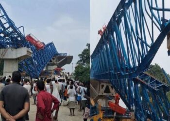 Workers injured after a bridge launcher falls at a construction site in Lalganj, Vaishali