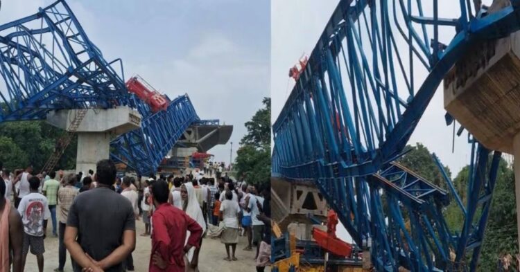 Workers injured after a bridge launcher falls at a construction site in Lalganj, Vaishali