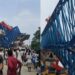 Workers injured after a bridge launcher falls at a construction site in Lalganj, Vaishali