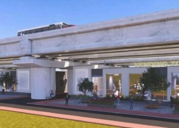 Representative AI Generated image of a proposed integrated commercial hub with parking and vending facilities in Patna