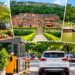 Representative image of tourists and vehicles at a parking facility near Rajgir's tourism sites