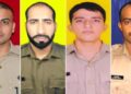 CISF personnel Ankit Kumar Pandey, Laxman Singh, Rafiq Ahmad and Sandeep Kumar, who were killed in the Kathua camp firing in Jammu and Kashmir
