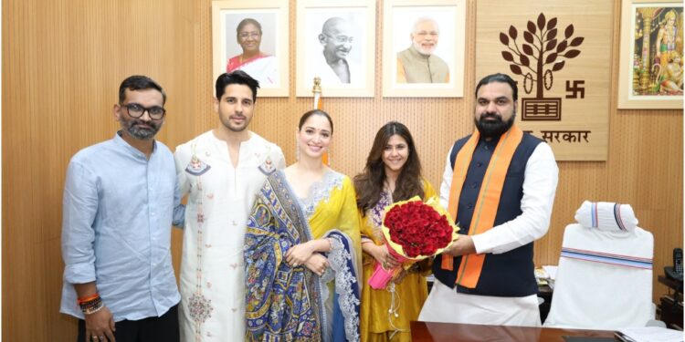 CM Samrat Choudhary Meets Sidharth Malhotra, Tamannaah Bhatia In Patna For The Vvaan Promotion