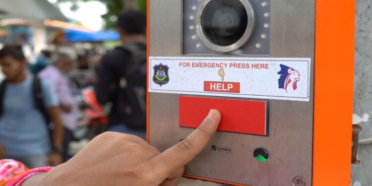 Representative image of an emergency call box connected to a police response system