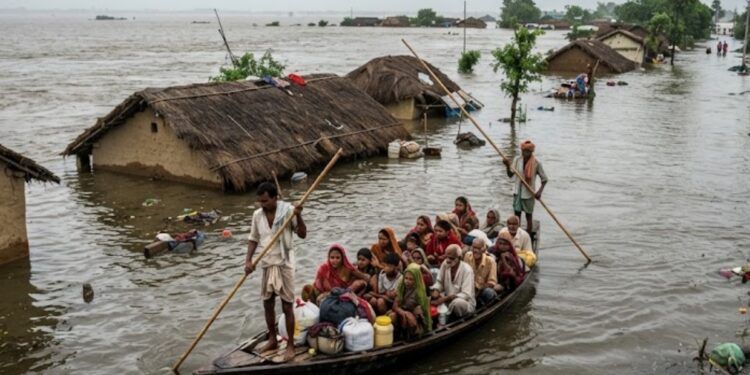 Bihar Flood: Centre Steps In as Amit Shah Calls CM Samrat Chaudhary, Shivraj Singh Chouhan to Lead Central Team
