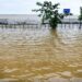Rising Ganga water level at a ghat in Patna