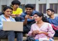 PhD research scholars and university officials at a Bihar university