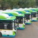 Electric bus operating on a road in Bihar as the state plans to expand its public transport network