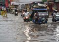 Patna road waterlogged after heavy rain as Ganga water level rises
