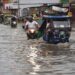 Patna road waterlogged after heavy rain as Ganga water level rises