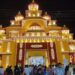 Durga Puja pandal in Patna with temporary electricity arrangements
