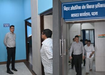 BIADA Managing Director Naveen Kumar inspects Patliputra Industrial Area in Patna
