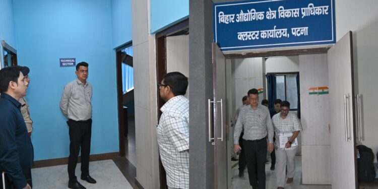 BIADA Managing Director Naveen Kumar inspects Patliputra Industrial Area in Patna