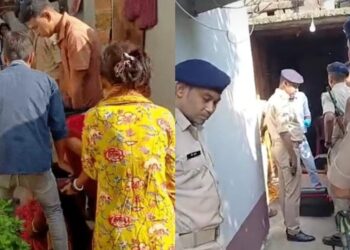 police investigating the scene of a murder in Patna’s Phulwarisharif area after a 30-year-old man was allegedly shot dead by his uncle.