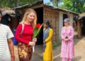 British NGO representative Andrea Connolly during a village visit in Purnia, Bihar, in a video falsely circulated as a Russian woman’s marriage story.