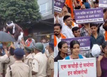 ABVP March In Patna Sees Barricades Broken As Police Deploy Water Cannons