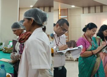 Students take part in a protein-rich cooking competition at Patna Women’s College