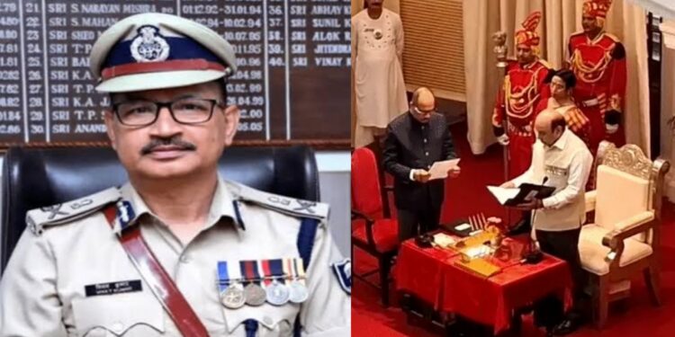 Former Bihar DGP Vinay Kumar takes oath as State Chief Information Commissioner at Raj Bhavan in Patna