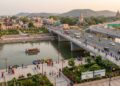AI Generated Representative Image Of Proposed Bodh Gaya master plan with Mahabodhi Corridor and Falgu Riverfront