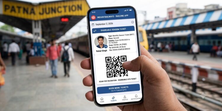 AI Generated Representative Image of RailOne app shareable season ticket facility allowing tickets for multiple passengers