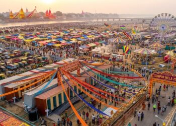 AI-generated representative image of preparations for Sonpur Mela 2026, where the Saran administration plans 500 toilets, designated parking areas and vending zones.