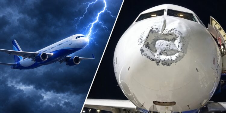 Indigo aircraft lightning damage