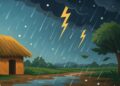 Representative image of dark rain clouds and thunderstorms over Bihar