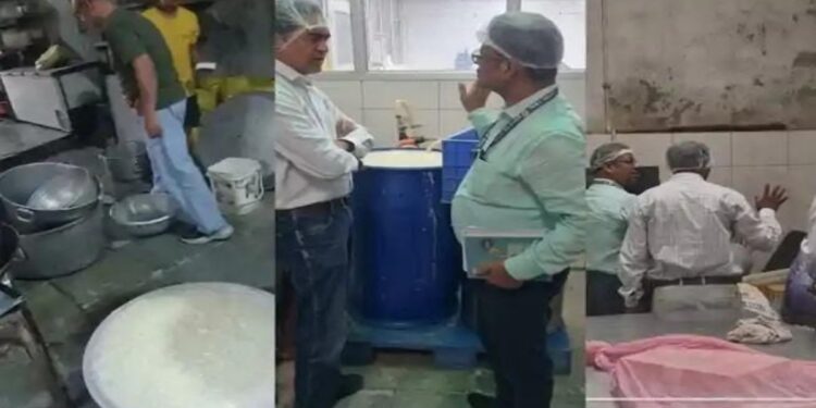 Food safety officials inspecting food products during a food safety drive in Bihar, including inspections in Patna