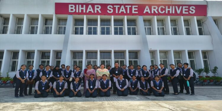 Patna Women’s College History students explore archival records during an educational visit