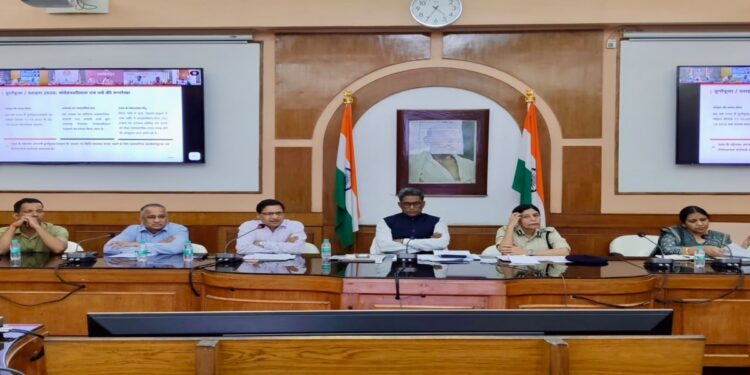 Bihar government officials reviewing Durga Puja security arrangements ahead of the 2026 festival