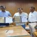 Bapu Tower Director Vinay Kumar and Planet Patna Director Dr Azfar Ahmed exchange an MoU in Patna to promote Mahatma Gandhi’s legacy, heritage education and Bihar’s cultural history.