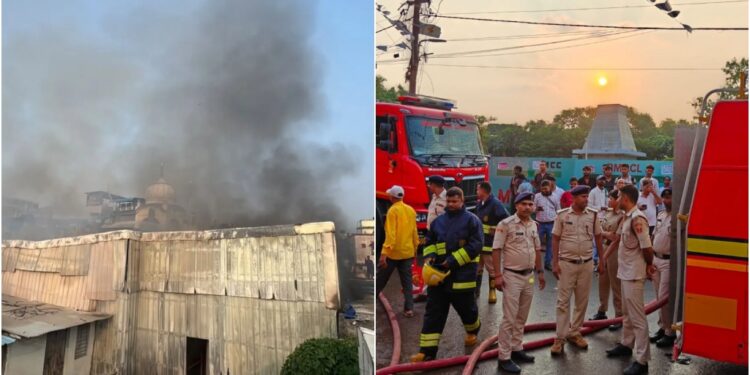 Fire Breaks Out At Patna Junction’s Chandni Market Warehouse During Welding