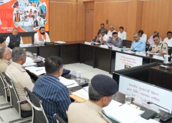 Bihar CM Samrat Choudhary chairs a high-level law-and-order review meeting with senior police and administrative officials.
