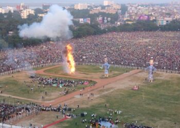 Gandhi Maidan in Patna, where the 2026 Ramlila Festival will feature giant effigies and a Ravan effigy-burning ceremony on October 20.