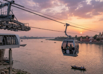Representative image of a proposed ropeway over the Ganga connecting Patna towards Harihar Nath Temple in Sonpur