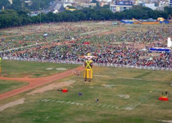 image of Dussehra festivities at Gandhi Maidan in Patna