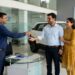 AI Generated Representative image of a new car at a dealership, illustrating Bihar Transport Department’s revised vehicle registration rules.